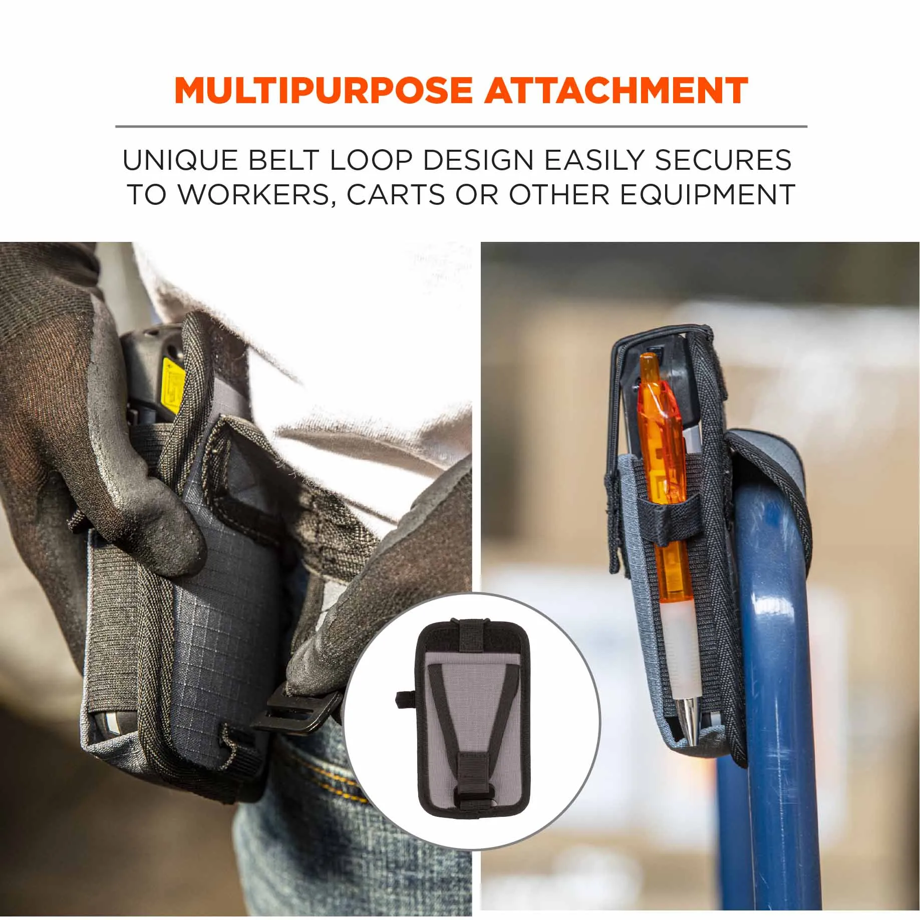 Ergodyne 19191 5542 S Black Phone Style Scanner Holster with Belt Loop