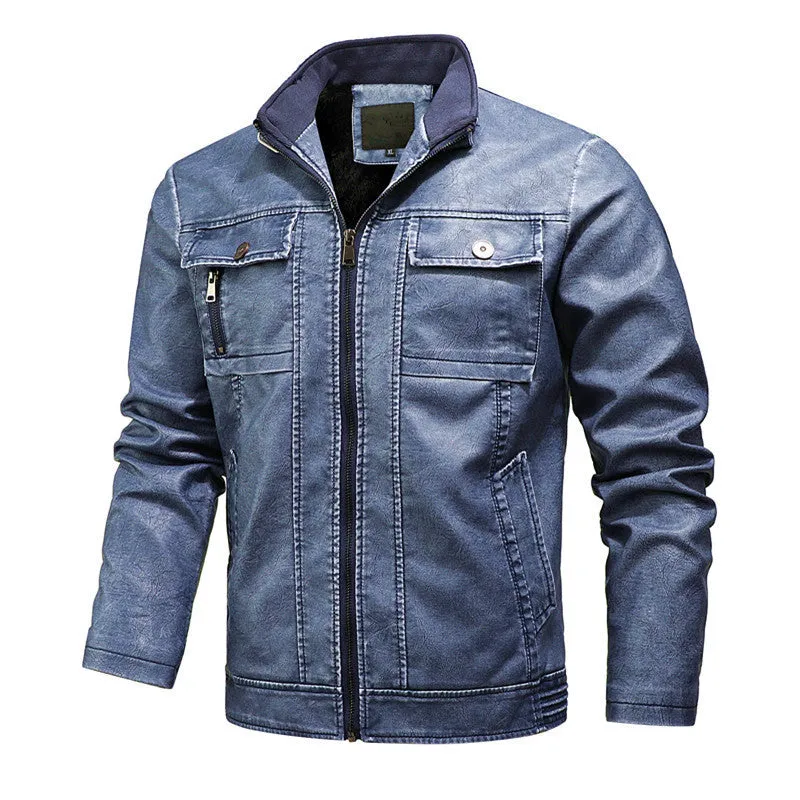 Fashion Men's Pu Leather Boutique Leather Jacket