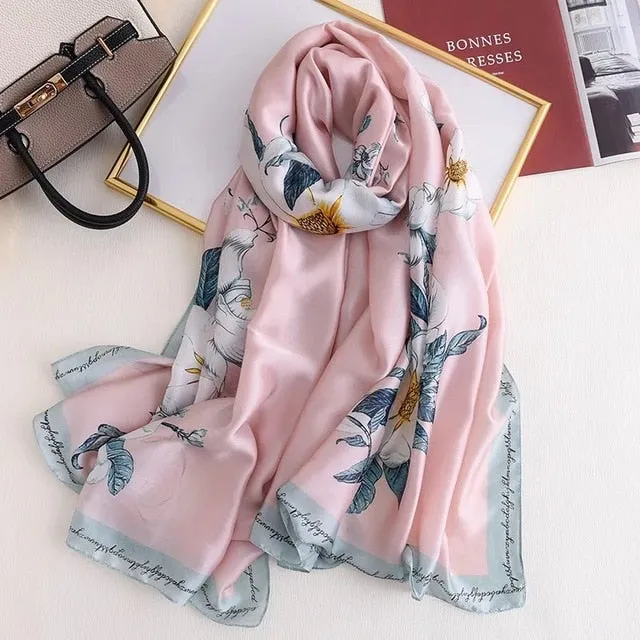 Fashion Silk Scarf Printed Bandana Shawl #LZ063