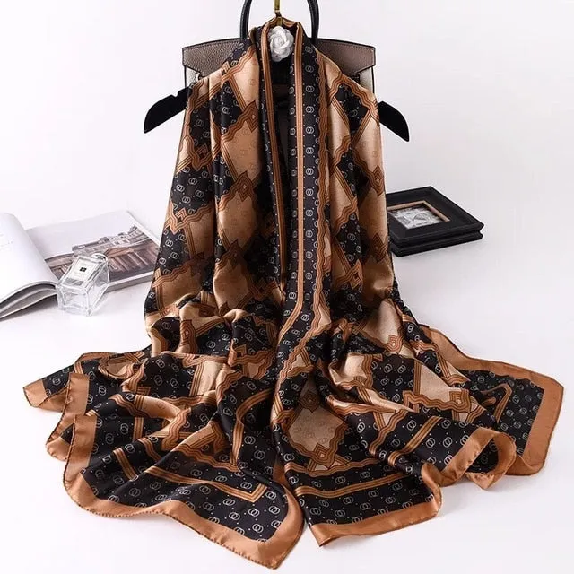 Fashion Silk Scarf Printed Bandana Shawl #LZ063