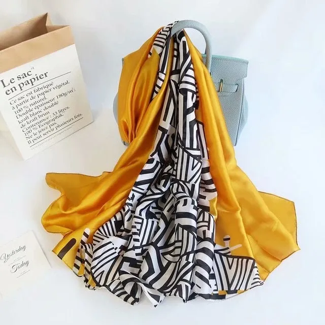 Fashion Silk Scarf Printed Bandana Shawl #LZ063