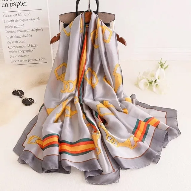 Fashion Silk Scarf Printed Bandana Shawl #LZ063