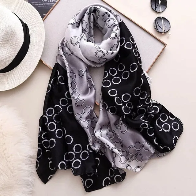 Fashion Silk Scarf Printed Bandana Shawl #LZ063