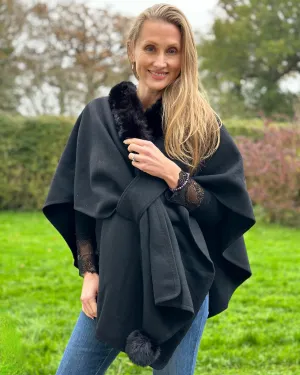 Faux Fur Collar Wrap - Black