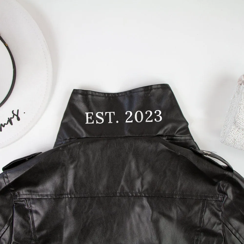 (Faux Leather) Black Til Death Do Us Part Custom Leather Jacket