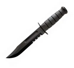 Fighting-Utility Serrated w- Leather