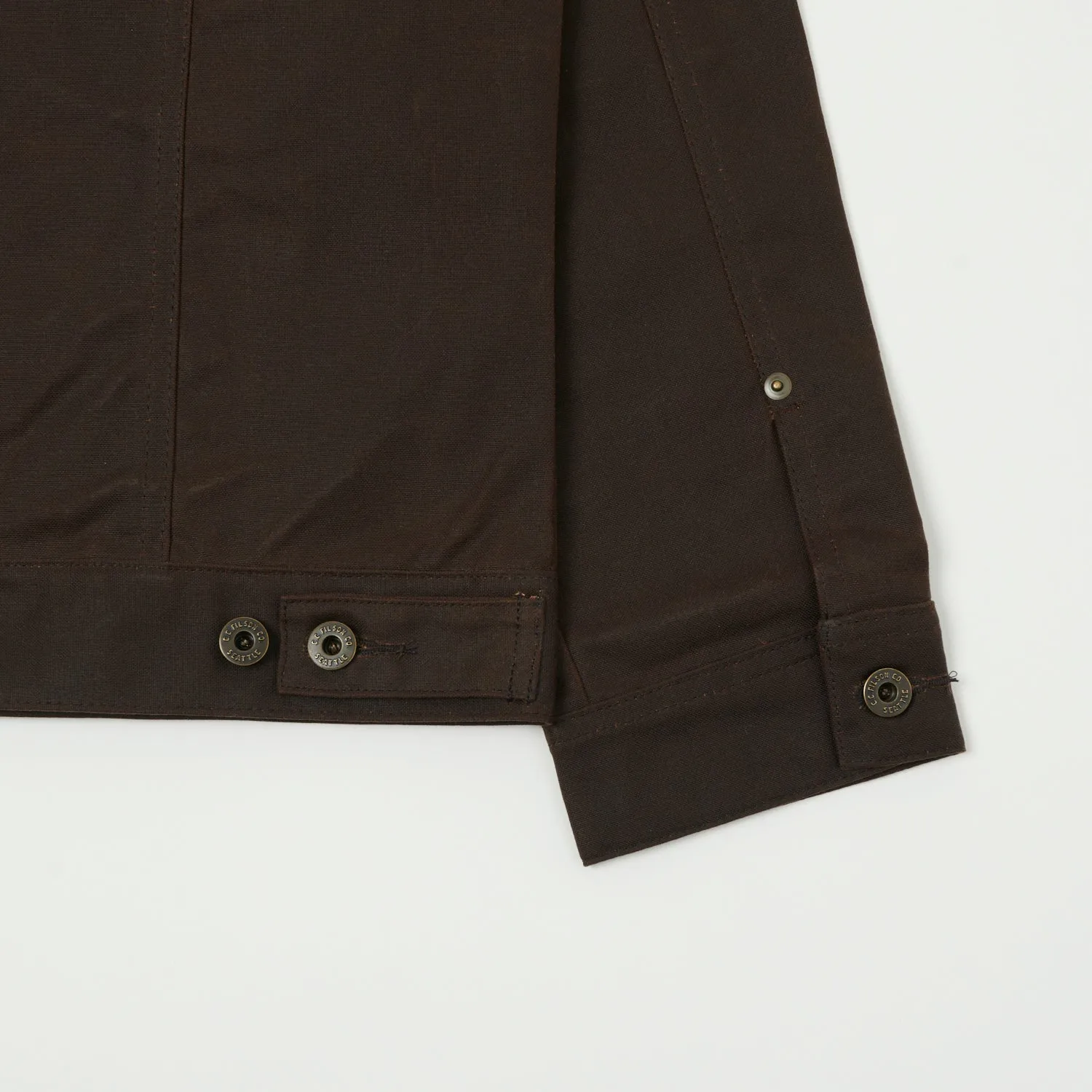 Filson Tin Cloth Short Lined Cruiser Jacket - Dark Brown