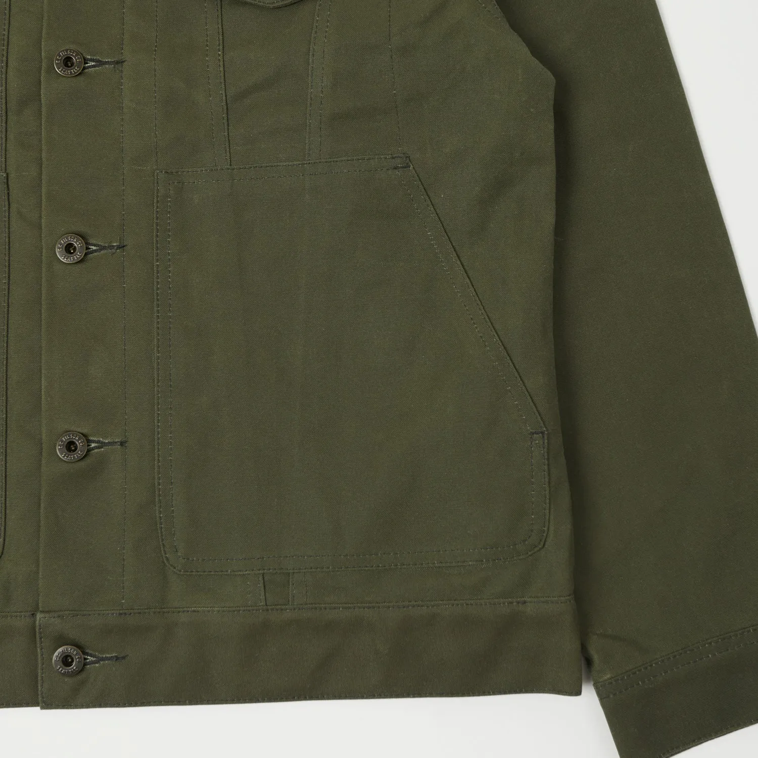 Filson Tin Cloth Short Lined Cruiser Jacket - Military Green