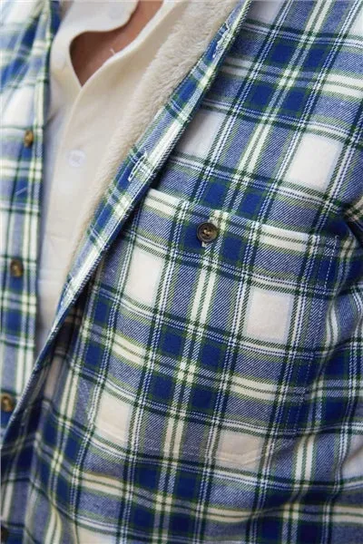 Flannel Fleece Lined Shirt - Douglas Blue Tartan