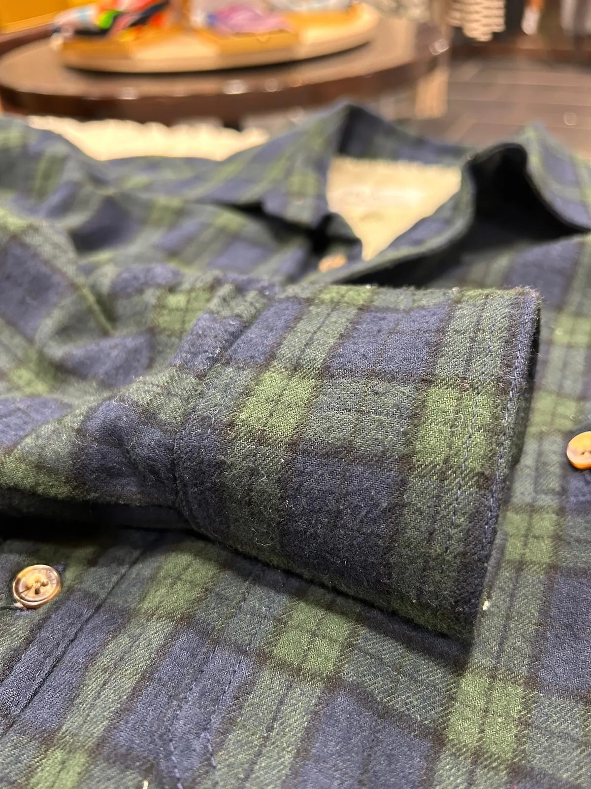 Flannel Fleece Lined Shirt - Green Tartan