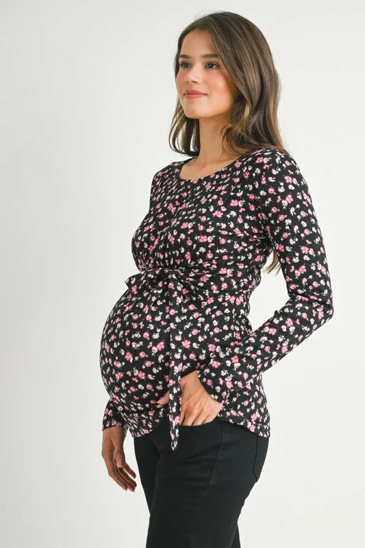 Floral Long Sleeve Maternity/Nursing Top Style 5035