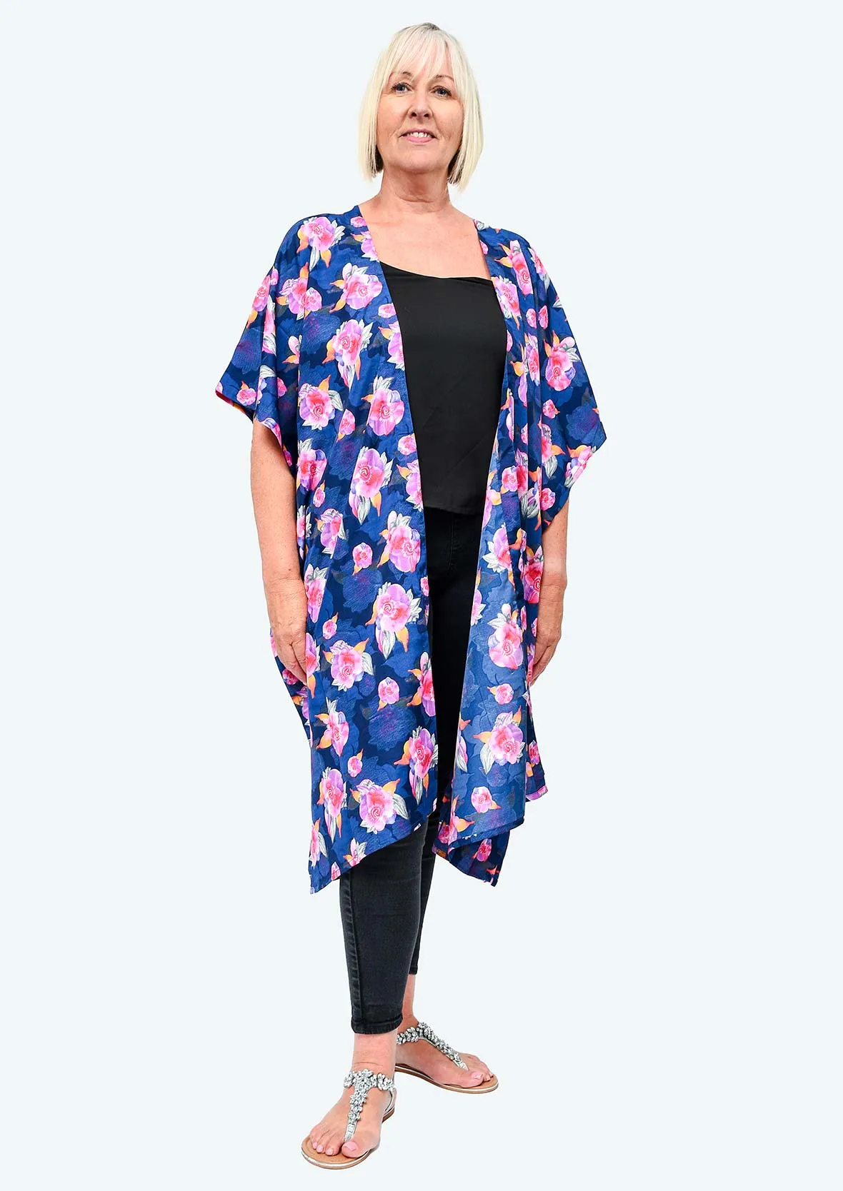 Floral Open Front Kimono