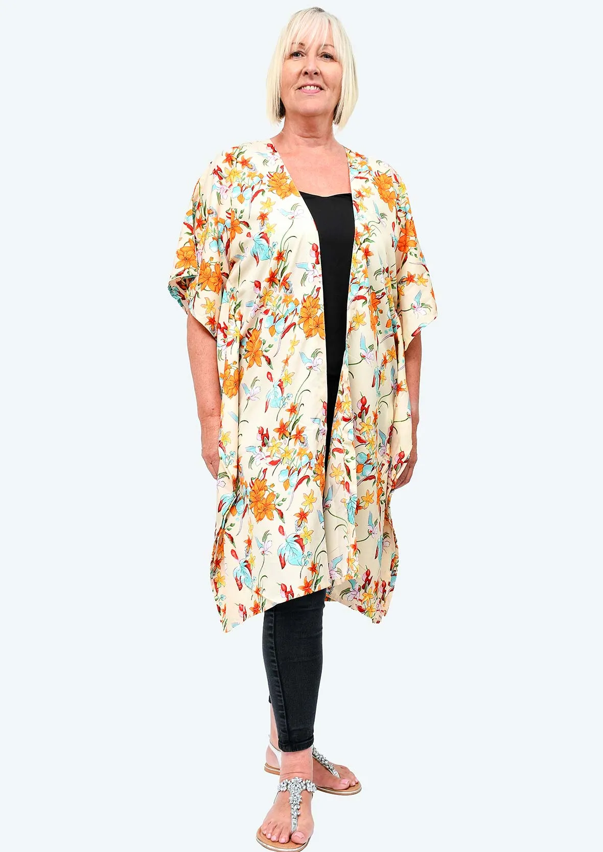 Floral Open Front Kimono