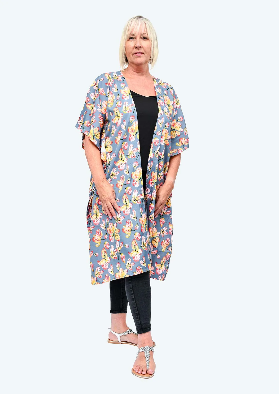 Floral Open Front Kimono