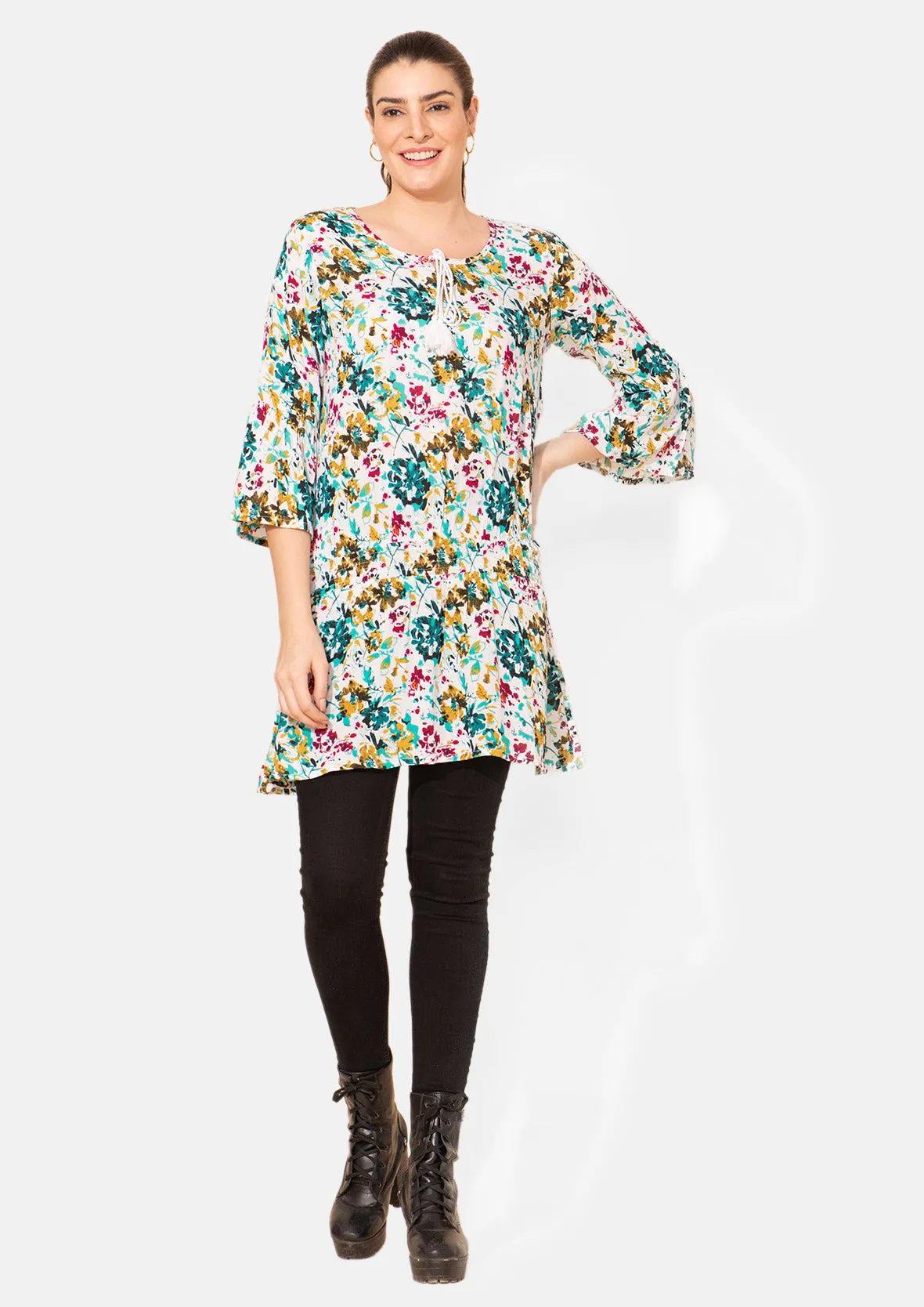 Floral Print Tunic Top