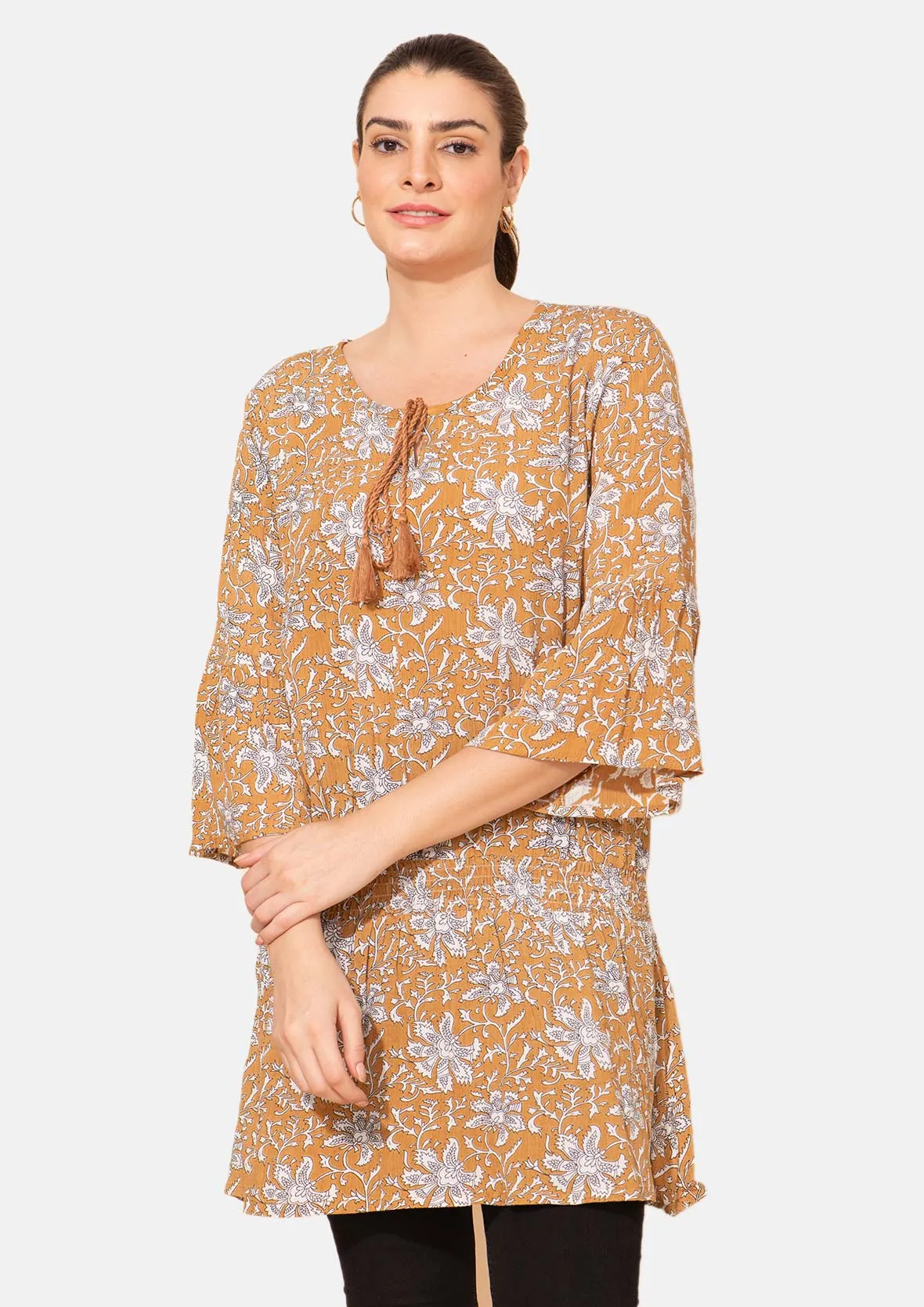 Floral Print Tunic Top