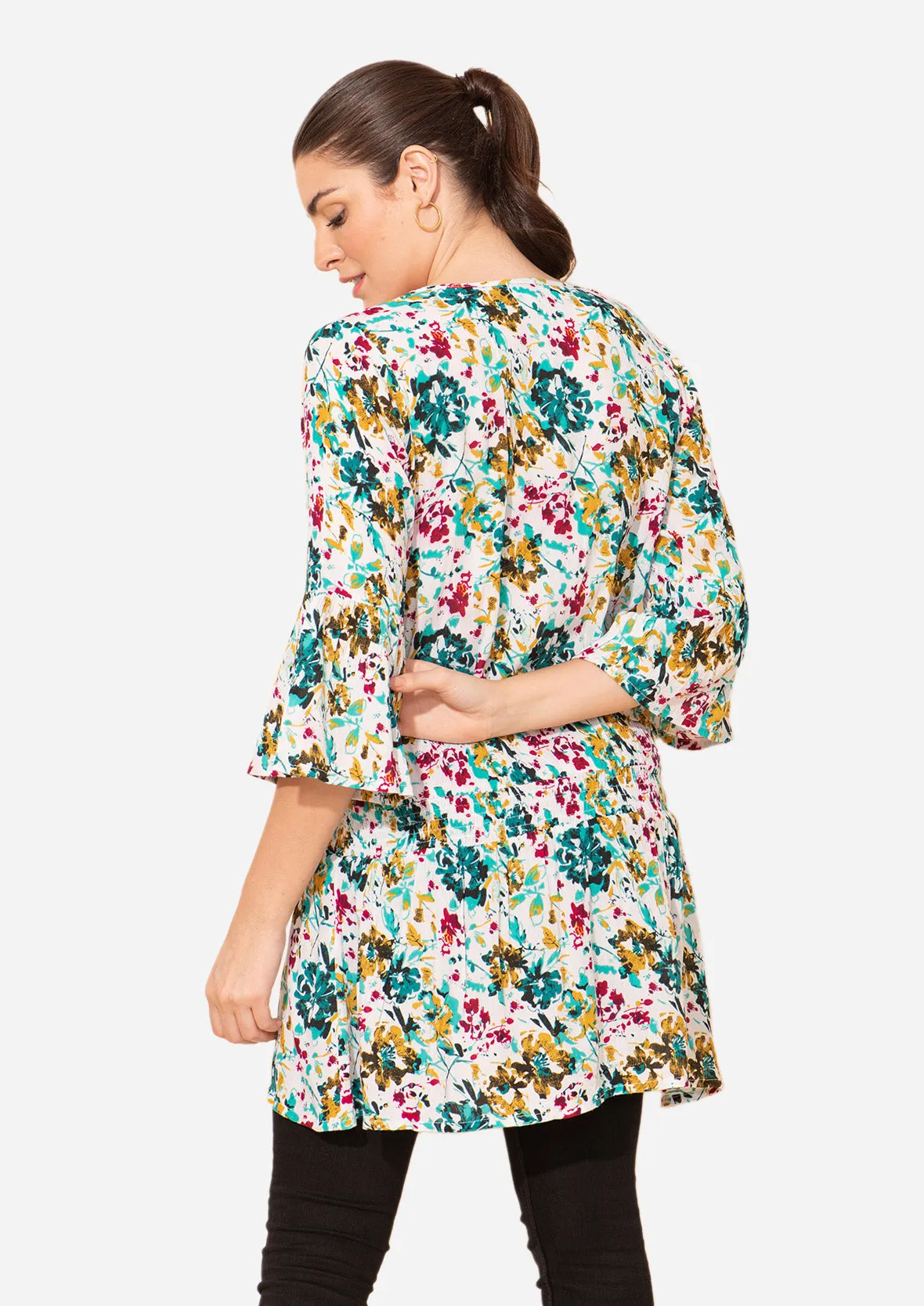 Floral Print Tunic Top