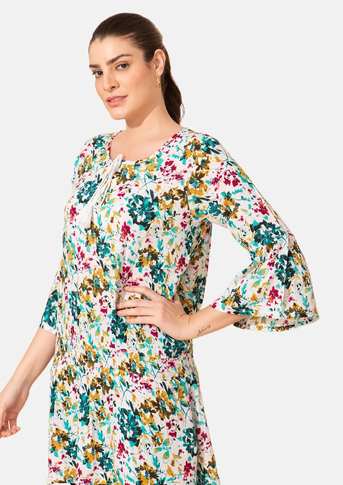 Floral Print Tunic Top