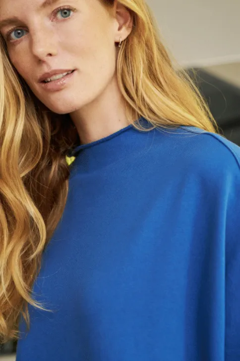 Frank & Eileen - Audrey Funnel Neck Capelet in Royal