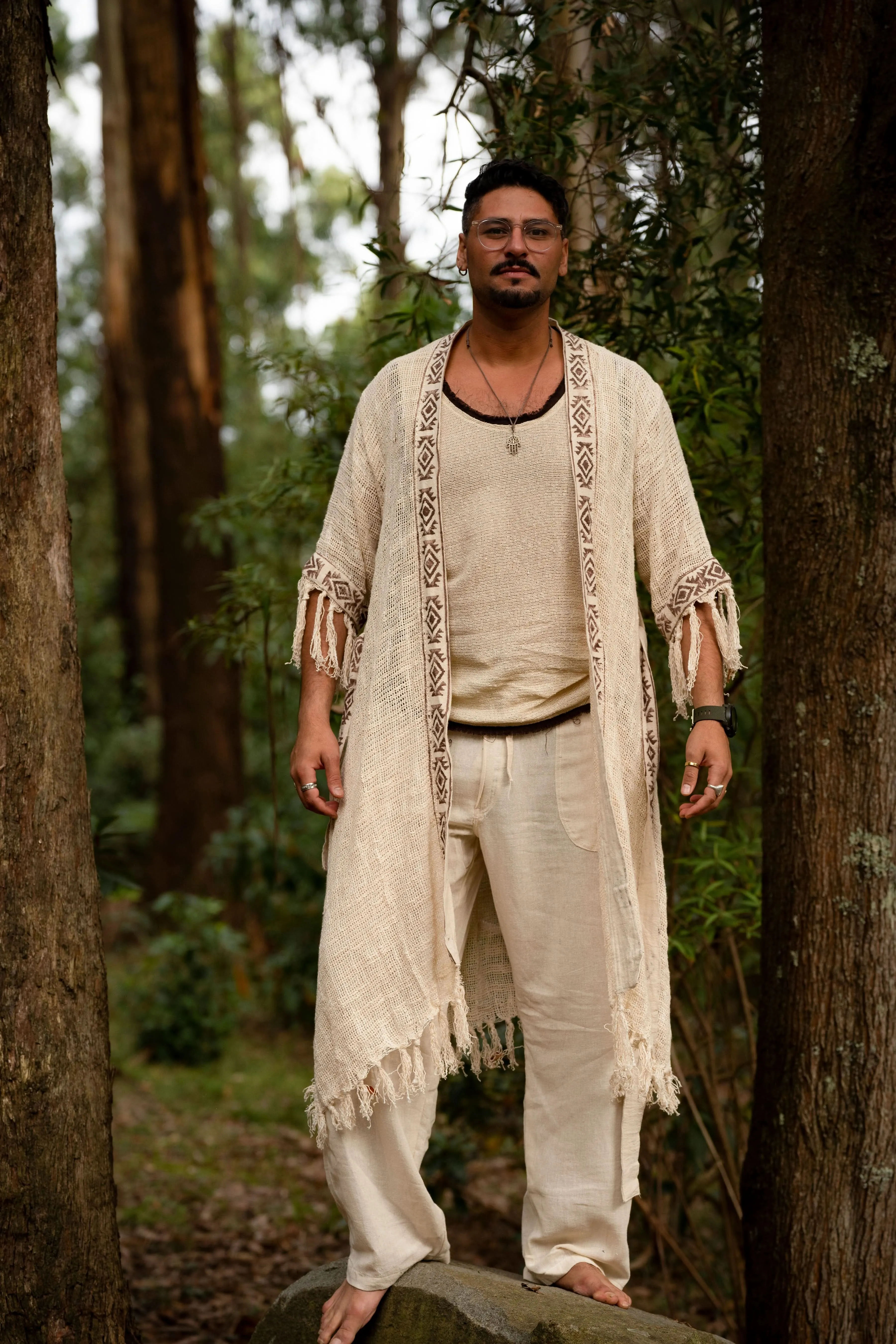 Frayed Primitive Kimono for Men - Wholesale