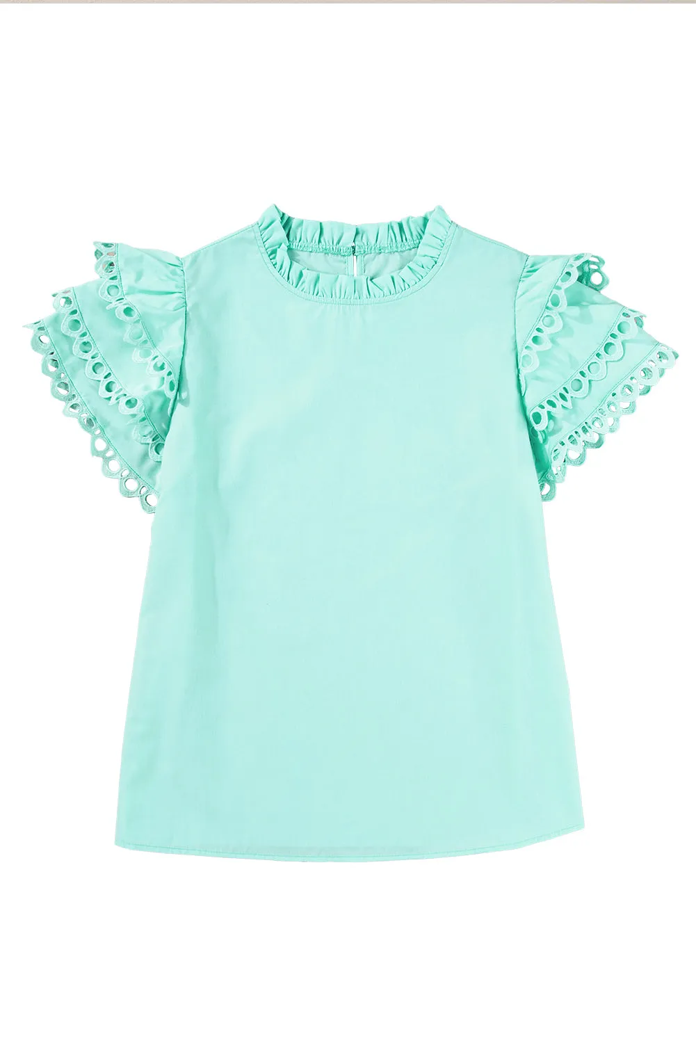 Gothic Outlaws Mint Green Layered Ric Rac Cap Sleeve Frilled Neck Blouse: Because You Deserve to Look Like a Damn Dream ✨