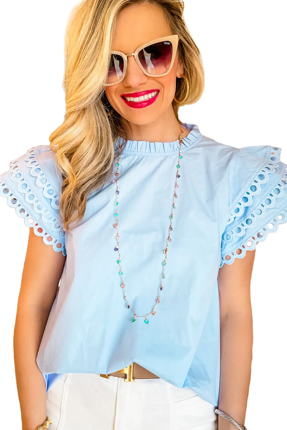 Gothic Outlaws Mint Green Layered Ric Rac Cap Sleeve Frilled Neck Blouse: Because You Deserve to Look Like a Damn Dream ✨