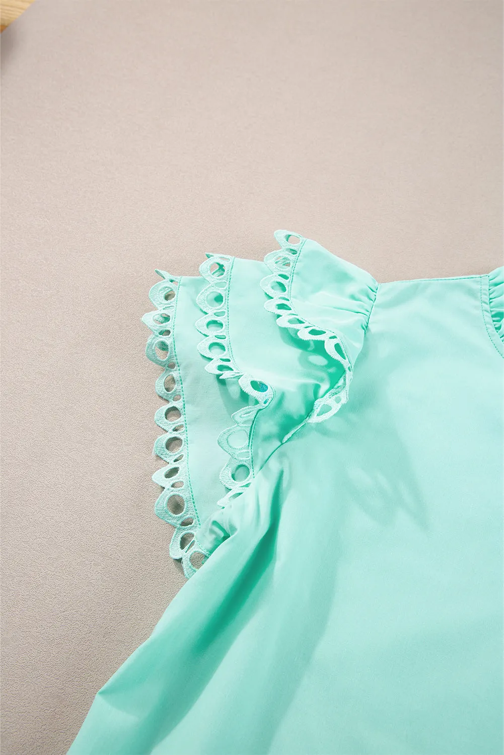 Gothic Outlaws Mint Green Layered Ric Rac Cap Sleeve Frilled Neck Blouse: Because You Deserve to Look Like a Damn Dream ✨