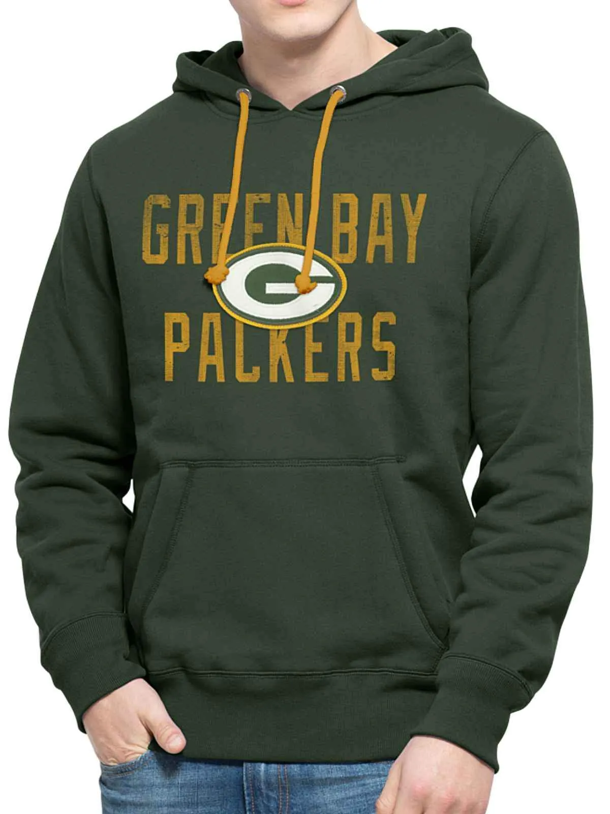 Green Bay Packers 47 Brand Green Cross-Check Pullover Hoodie Sweatshirt