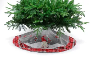 Grey with Tartan Cuff Gonk Tree Skirt 106cm