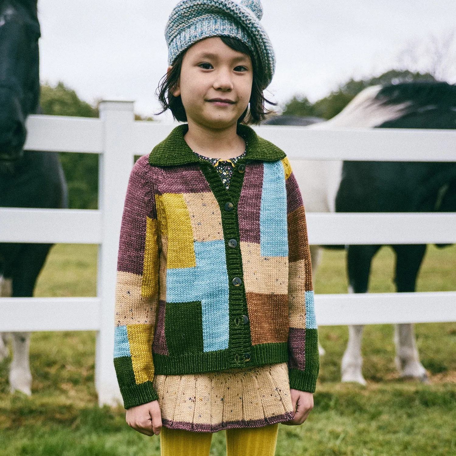 Hand Knit Merino Wool Skating Pond Skirt - Camel Confetti