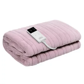 Heated Electric Throw Rug  Bedding Fleece Snuggle Blanket Washable Pink