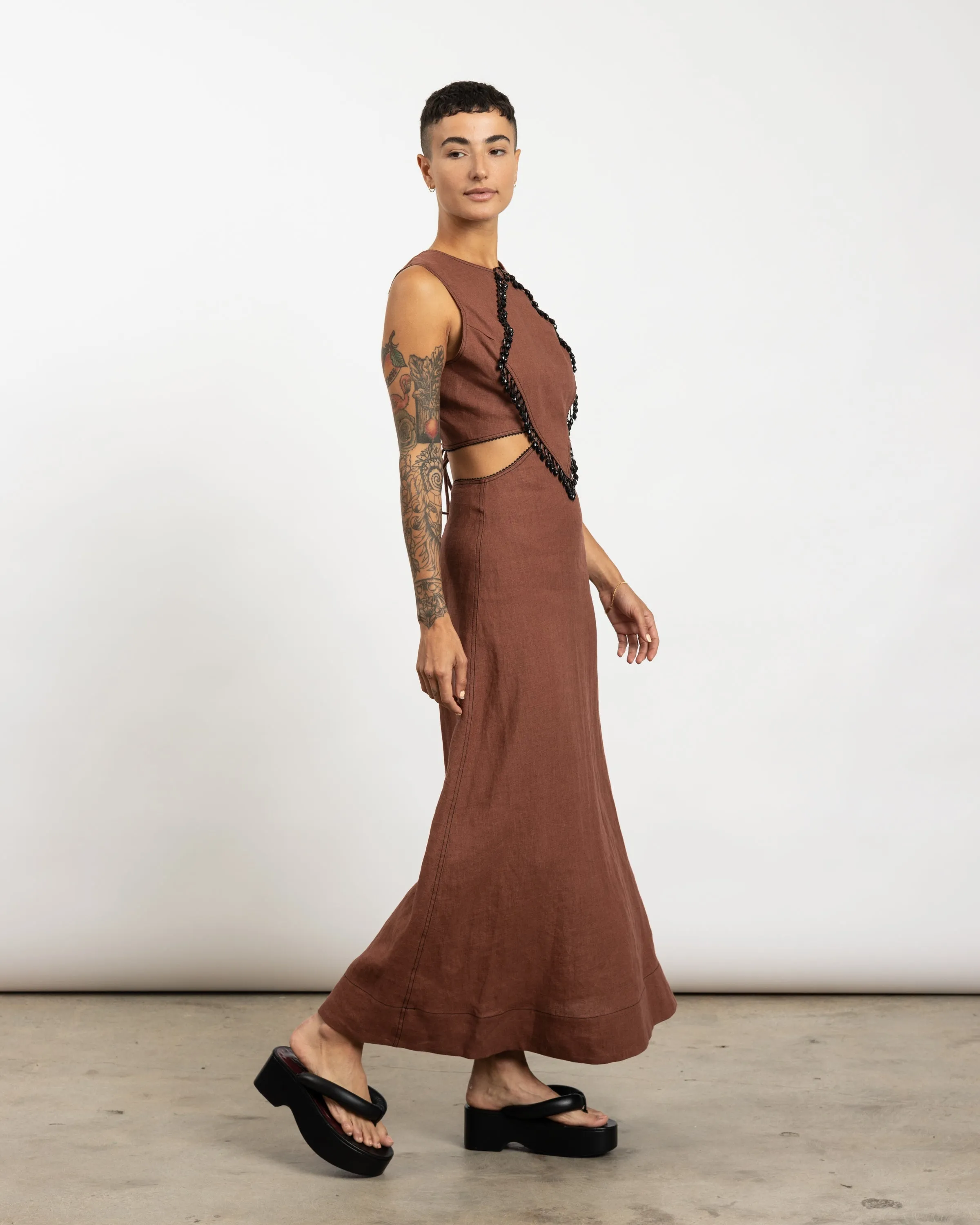 Hemp Maxi Dress in Root Beer