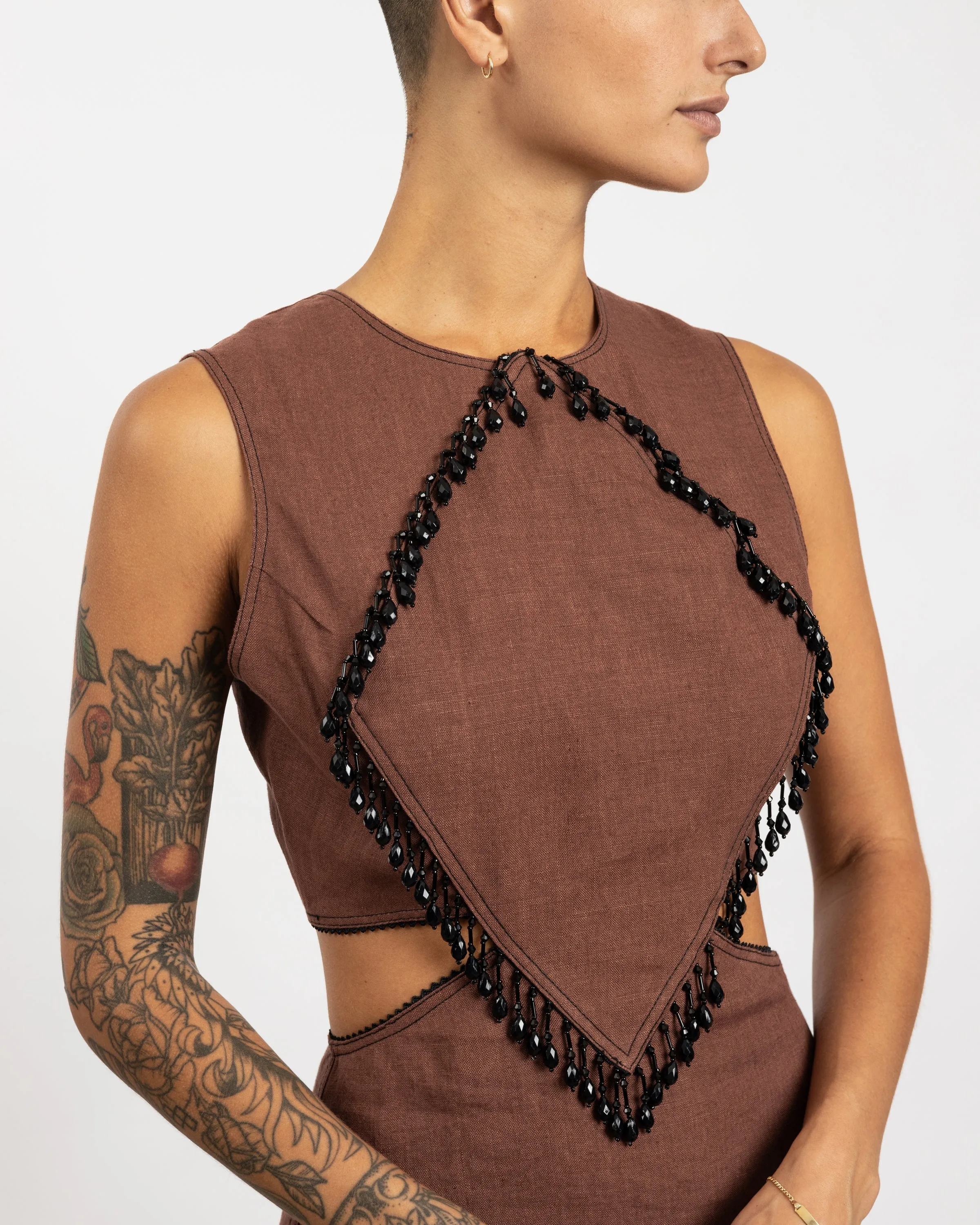 Hemp Maxi Dress in Root Beer