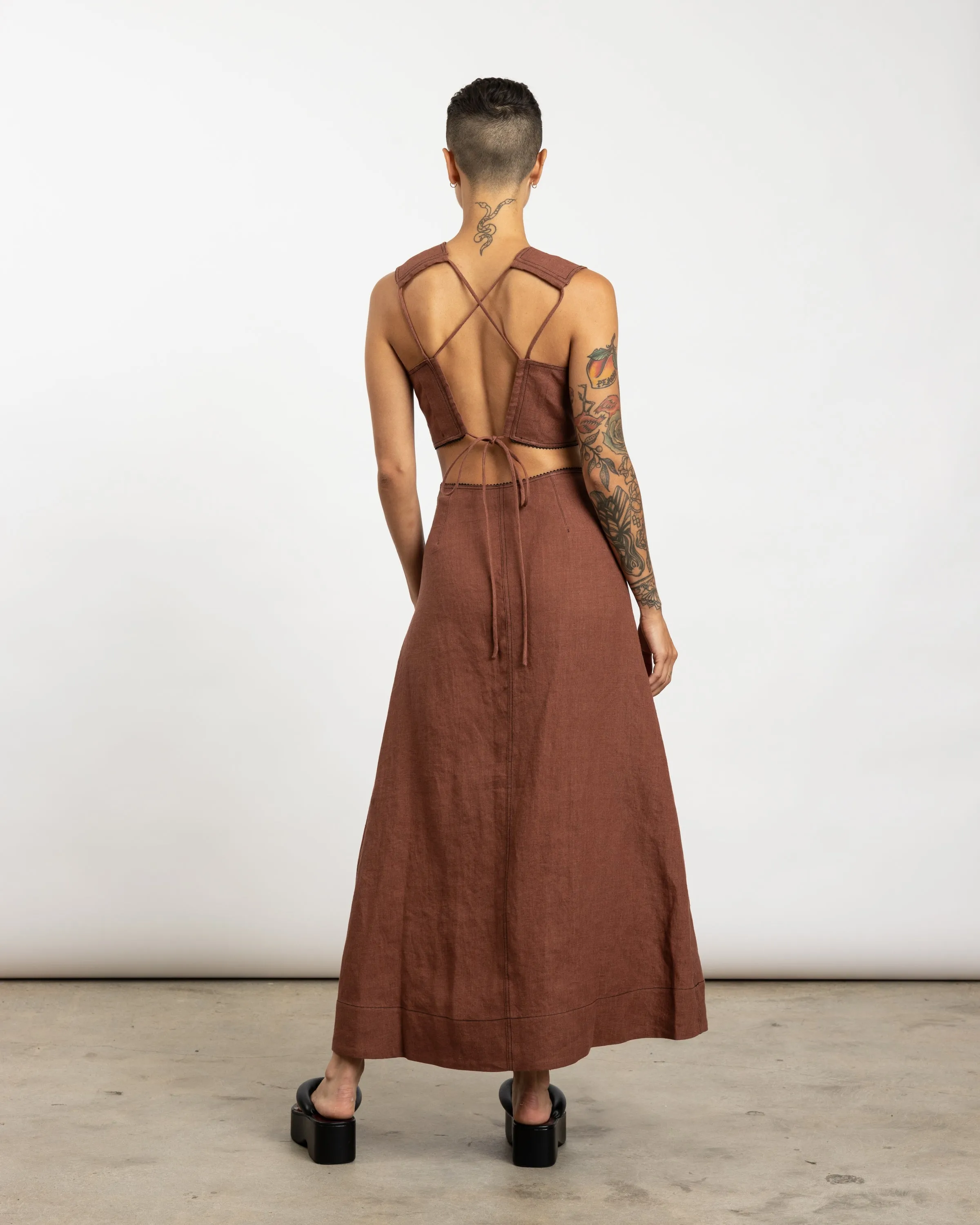 Hemp Maxi Dress in Root Beer