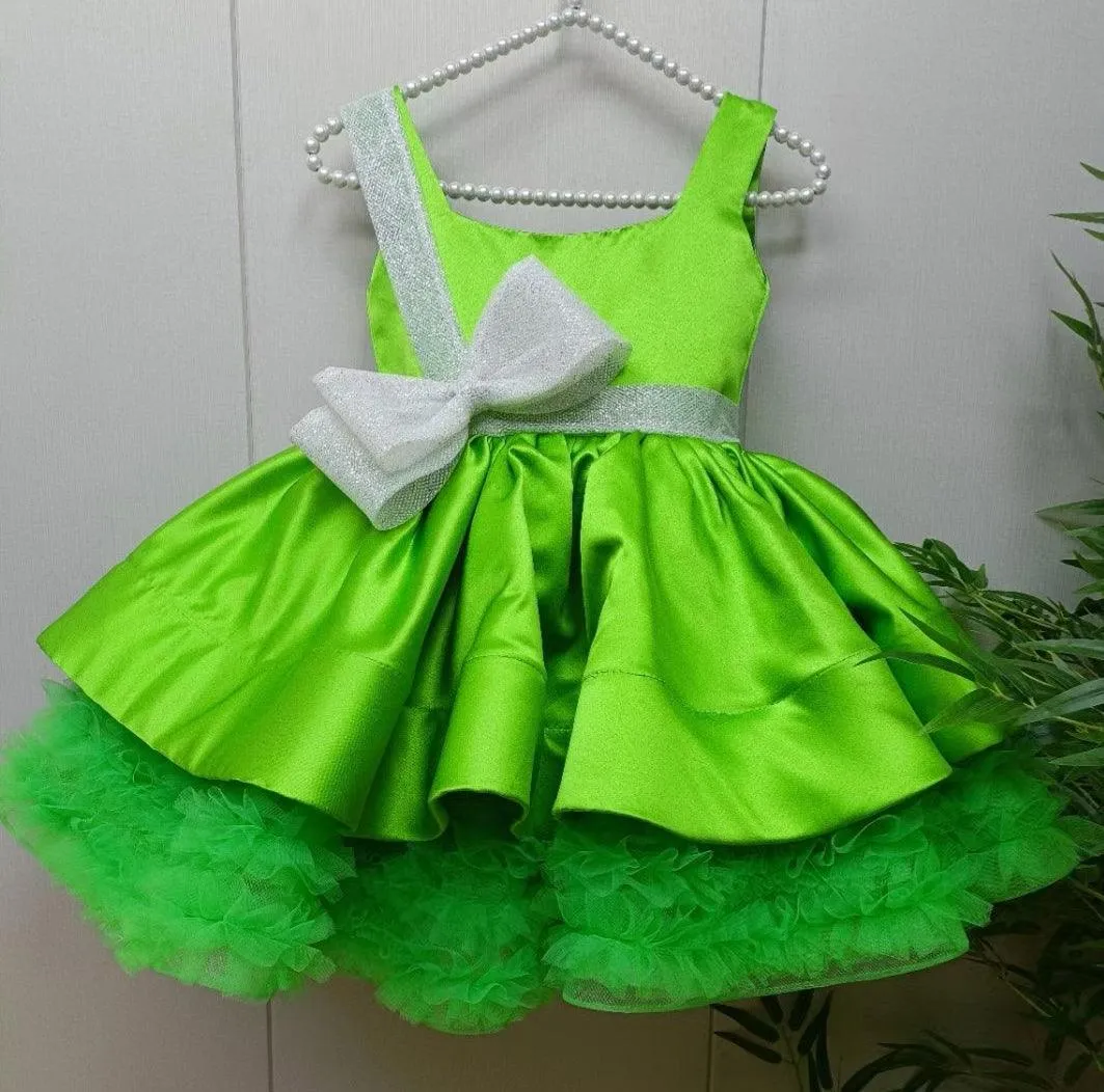 High-end customized Flower Princess dress for girls Christmas big bow princess dress