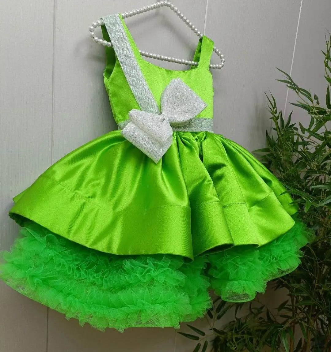 High-end customized Flower Princess dress for girls Christmas big bow princess dress