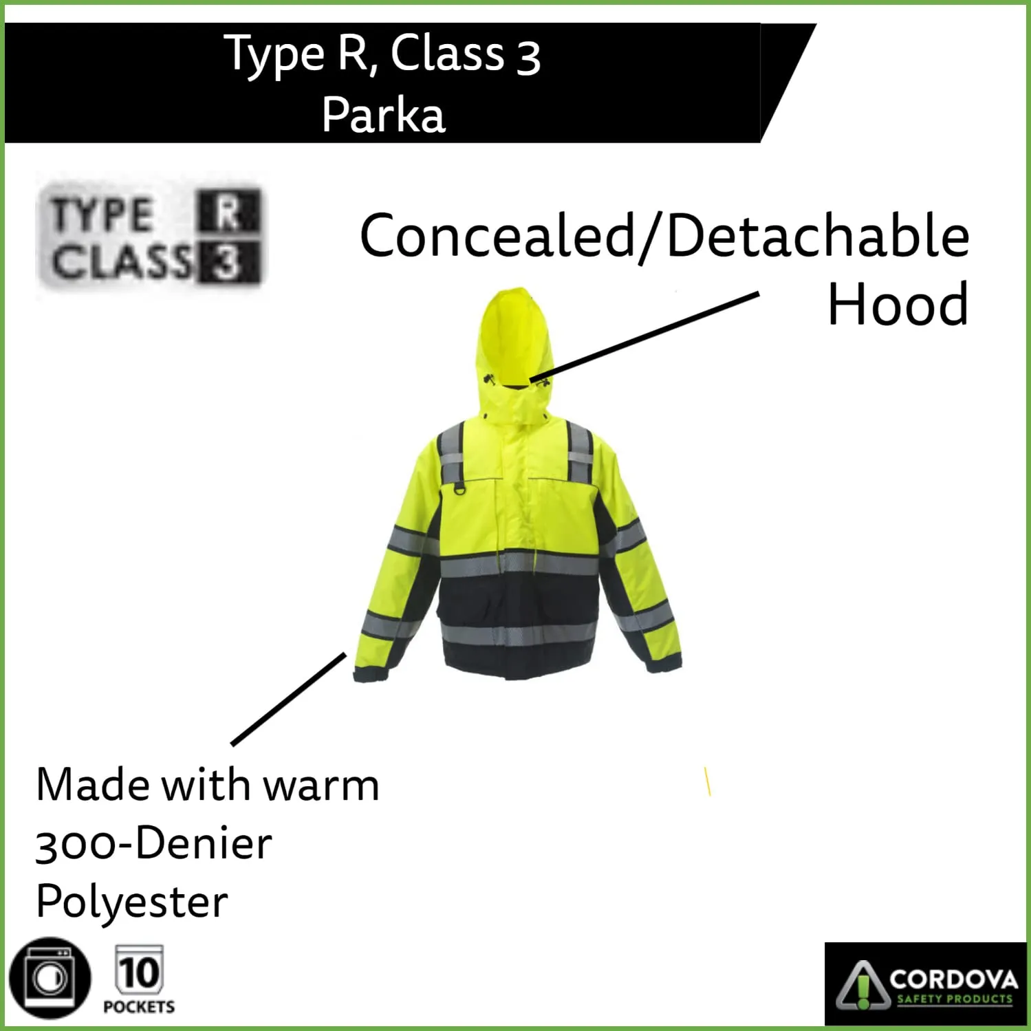 High-Visibility Parka, Type R, Class 3