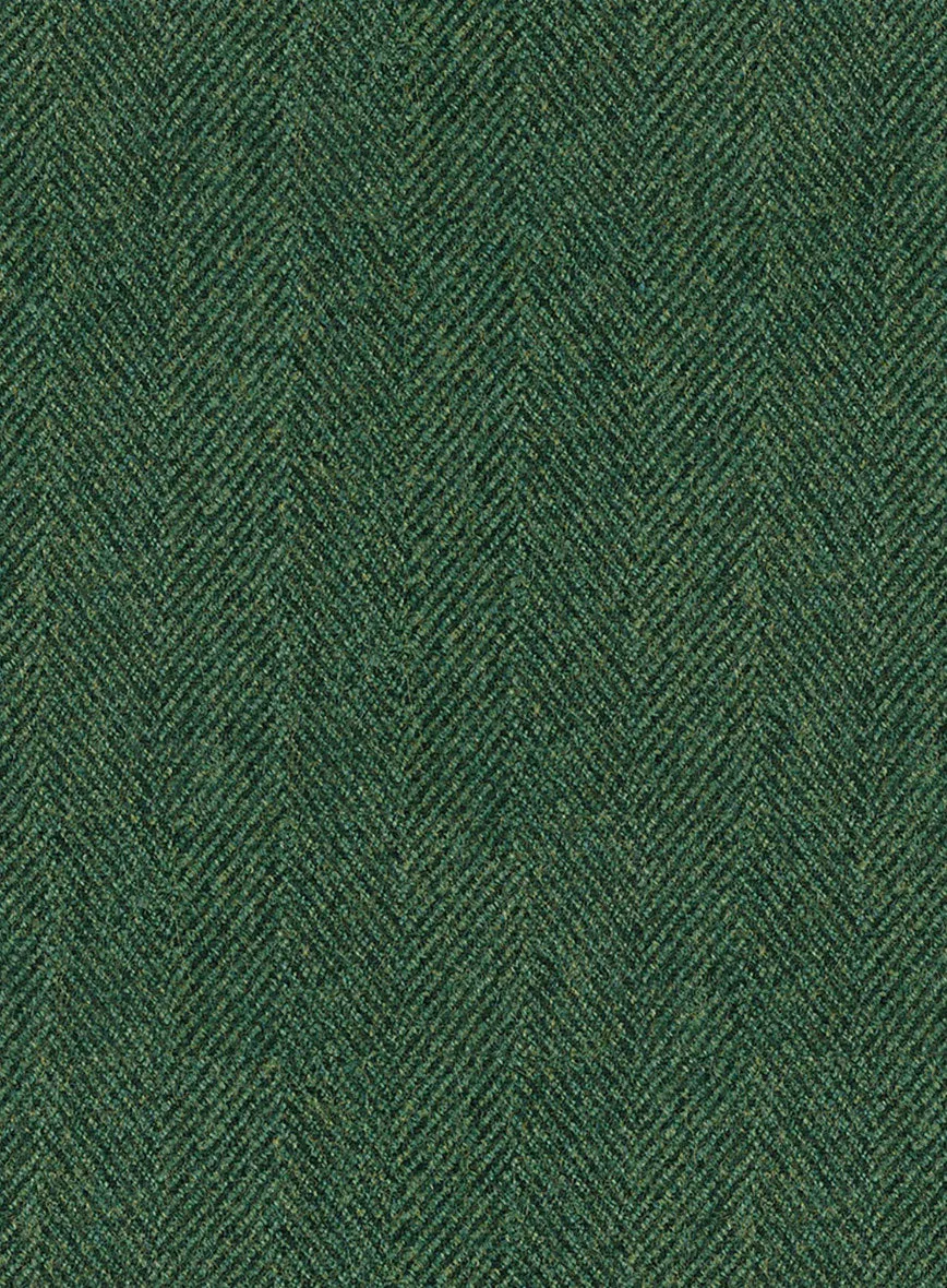 Highlander Heavy Green Herringbone Tweed GQ Overcoat