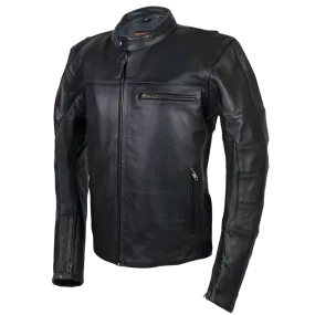 HMM539 Men's Leather Vented Scooter Jacket with Perforated Arm & Shoulder