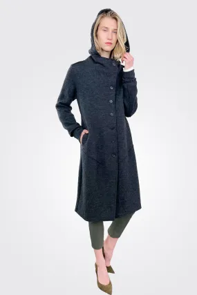 Hooded Coat - Charcoal