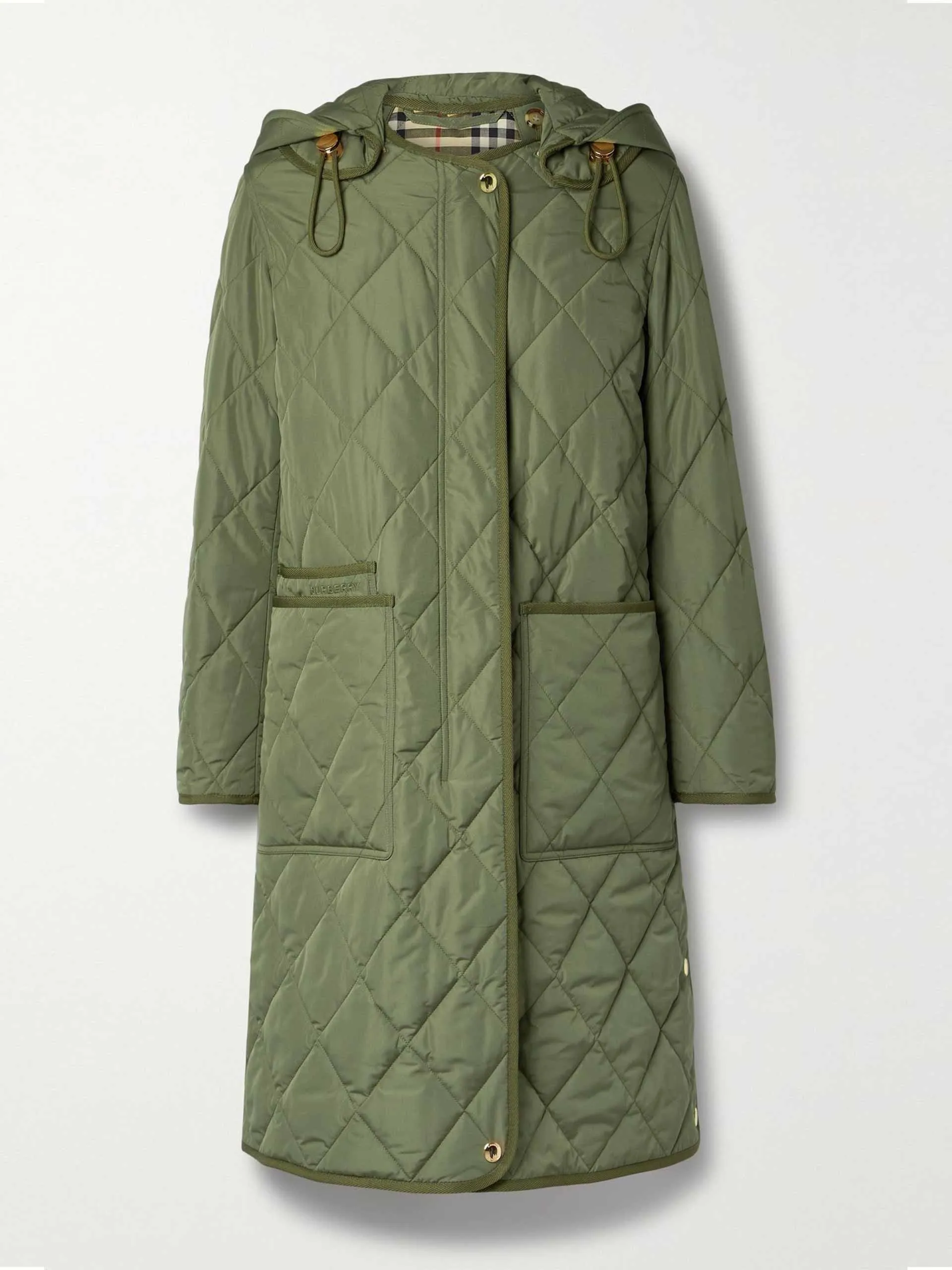 Hooded quilted shell coat