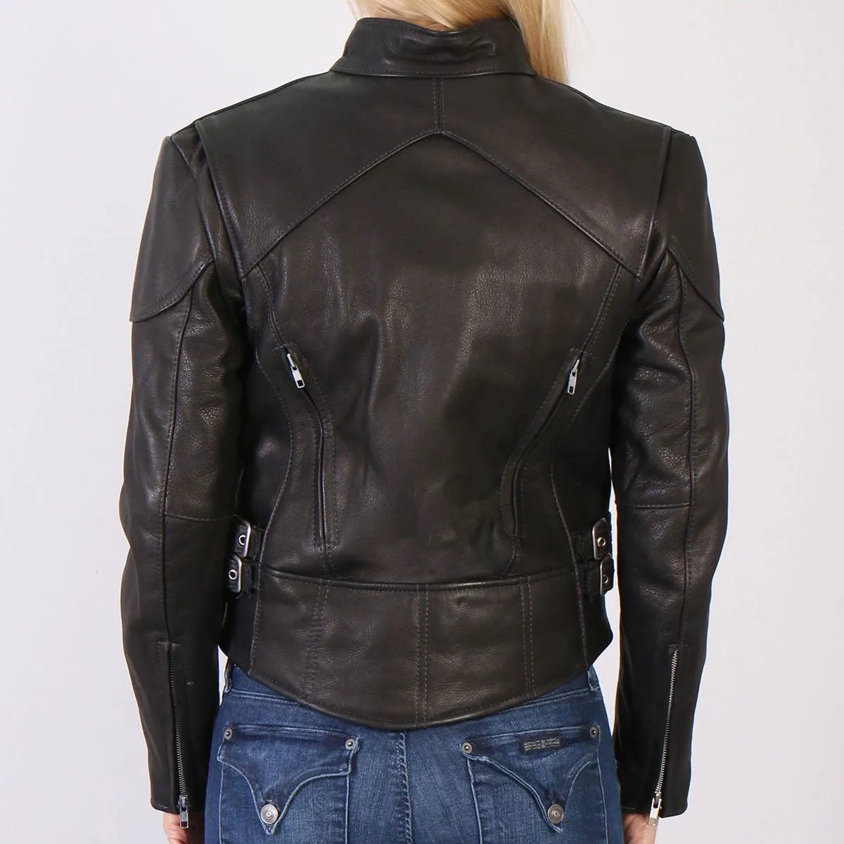 Hot Leathers JKL5001 USA Made Ladies Vented Black Leather Jacket