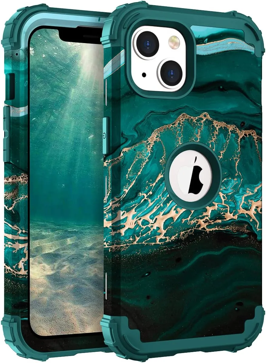 iPhone 14 6.1 inch case, Heavy Duty 3 Layer Full Body Shockproof Protective Hybrid Rubber Case