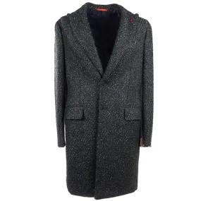 Isaia Wool and Mohair Boucle Overcoat