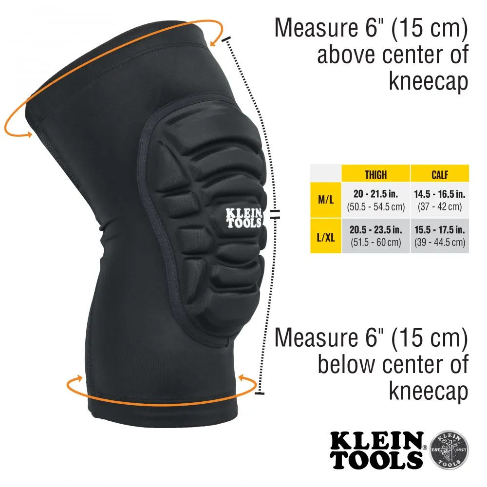 Klein 60592 Lightweight Knee Pad Sleeves, L/XL