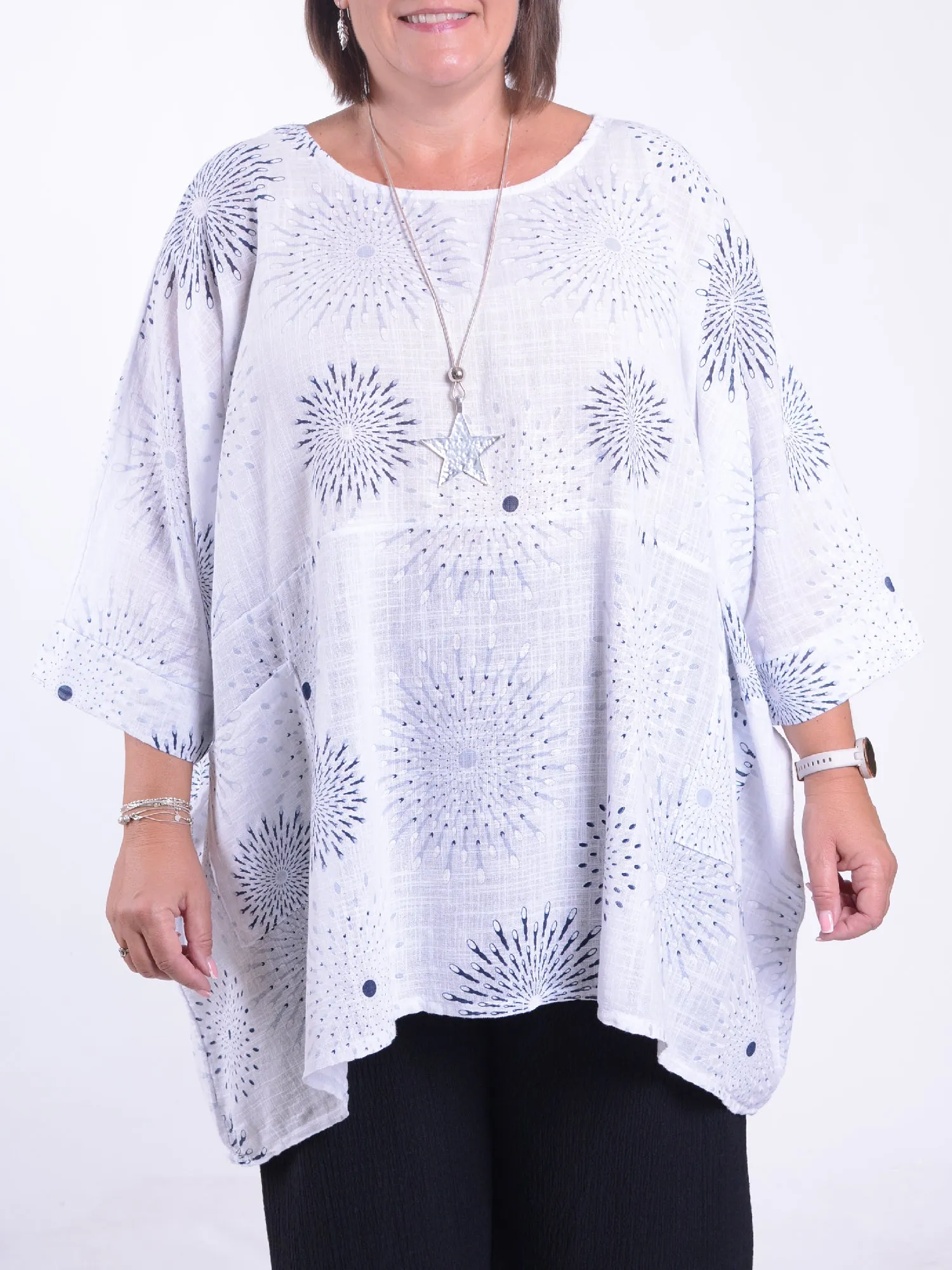 Lagenlook Oversized Cotton Tunic - 10077 SPLASH