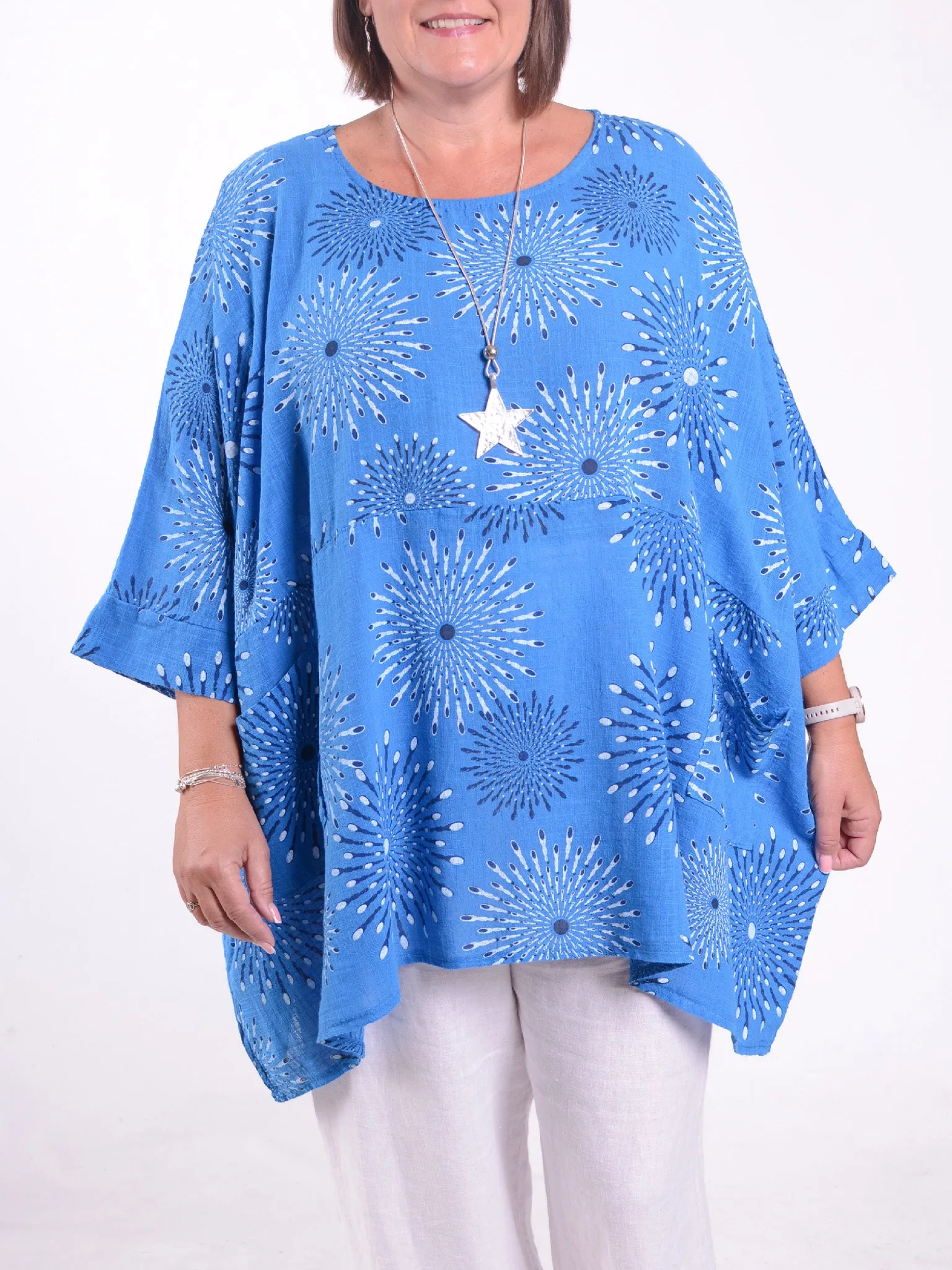 Lagenlook Oversized Cotton Tunic - 10077 SPLASH