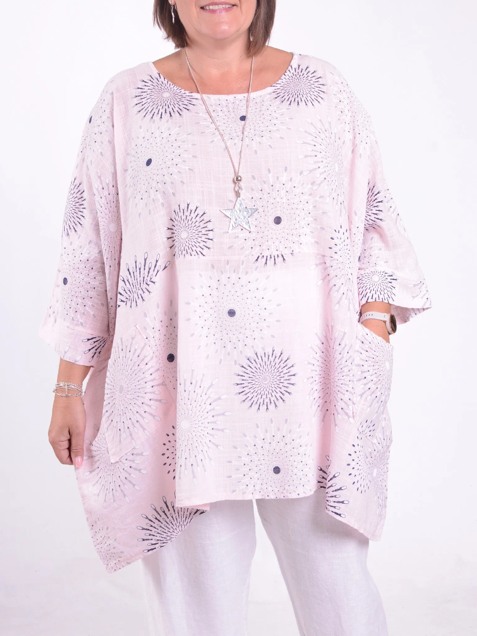 Lagenlook Oversized Cotton Tunic - 10077 SPLASH