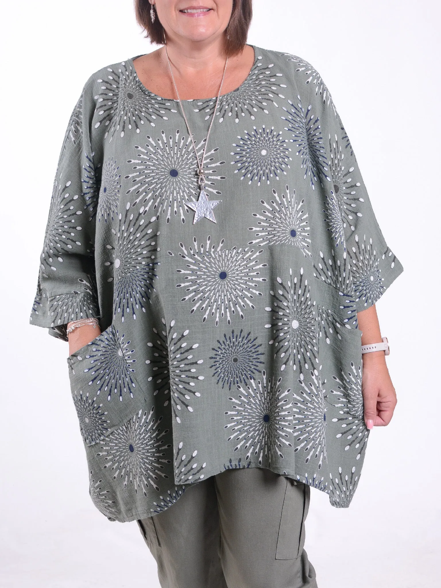 Lagenlook Oversized Cotton Tunic - 10077 SPLASH