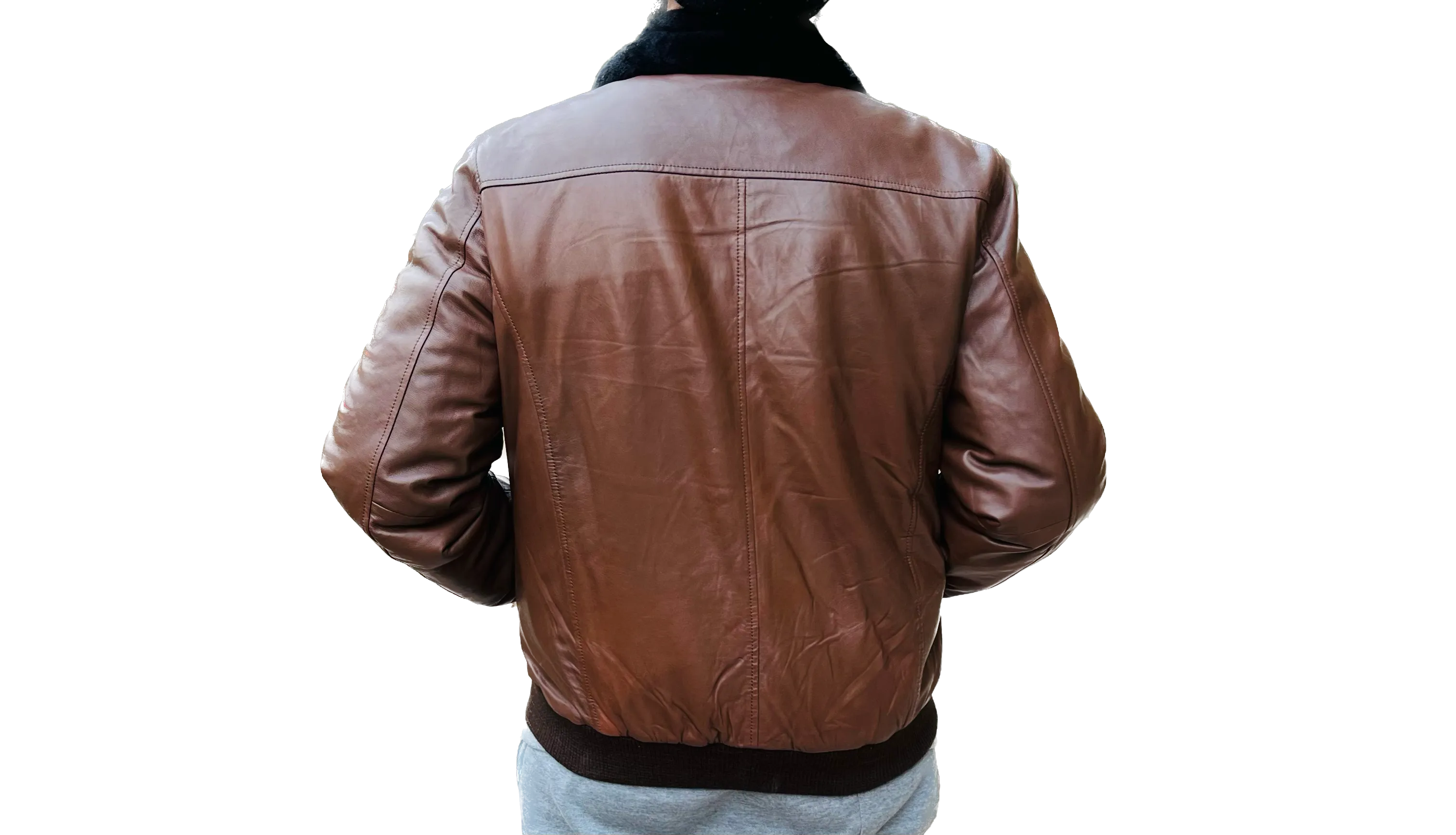 Lambskin Leather Removable Collar Jacket  6M